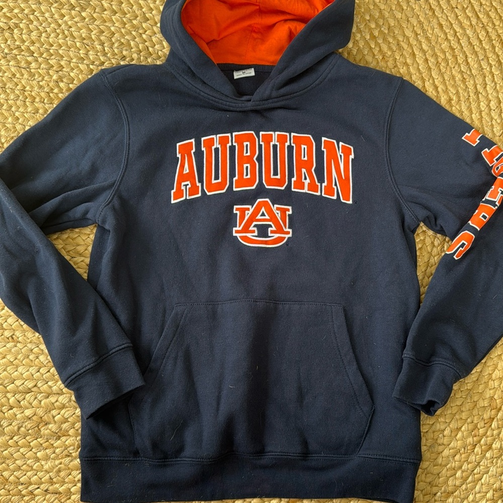 Auburn Tigers War Eagle Stadium Blue Hoodie Embroidered letters Youth M